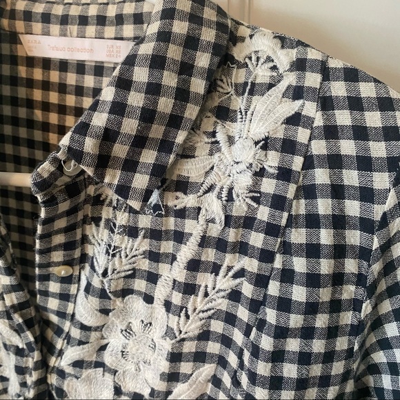 Zara drop-waist embroidered flannel dress ๐ - Picture 3 of 3